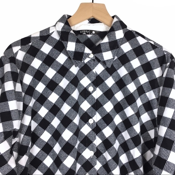 RIDERS by LEE Shacket Shirt Jacket Buffalo Plaid Fleece Cozy Cabincore Size XL - Picture 2 of 7
